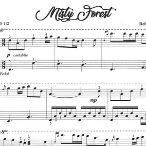 Misty Forest, piano solo, intermediate piano solo, late intermediate piano solo, beautiful, melodious piano, piano sheet music