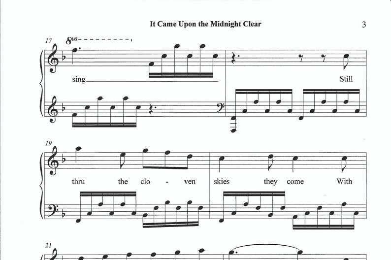 It Came Upon the Midnight Clear piano sheet music, Christmas piano, sheet music, piano sheet music, xmas, Christmas piano sheet music, piano image 3