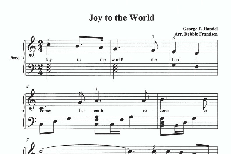 Joy to the World easy piano, beginner Christmas piano, Joy to the World piano sheet music, easy chords, fun Christmas piano, easy Christmas image 1