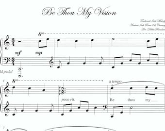Be Thou My Vision piano sheet music, easy piano sheet music, Christian hymn, Christian piano sheet music, spiritual, inspirational, piano