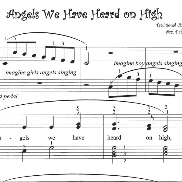 Engel, die wir auf hohen Klaviernoten gehört haben, einfache Klaviernoten, Weihnachtsklaviernoten, Anfänger, lass uns Musik spielen, Spaß, einfach