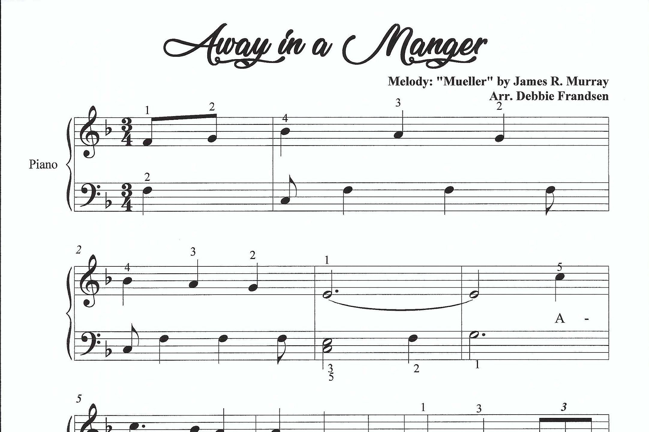 Away in a Manger Piano Sheet Music Easy Piano Sheet Music Beginner