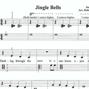 Jingle Bells Easy Piano, beginner Christmas piano, jingle bells sheet music, let&#39;s play music, christmas piano sheet easy christmas piano