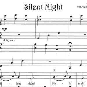 Silent Night easy piano, beginner Christmas piano, silent night sheet music, piano sheet music, christmas sheet music, easy christmas piano, image 1
