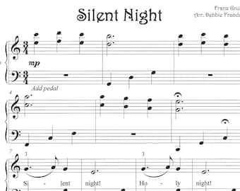 Noche de Paz y Ángeles que Hemos Oído en lo Alto Partituras para Piano Fácil (Descarga Digital) Solo de piano navideño simplificado, PDF