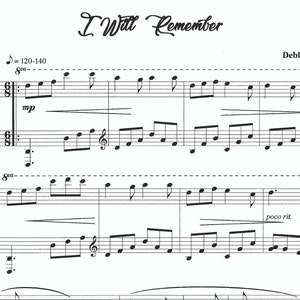 I Will Remember, piano, solo, duet, children's chorus, primary, piano sheet music, primary theme, firm foundation trust in the Lord image 1