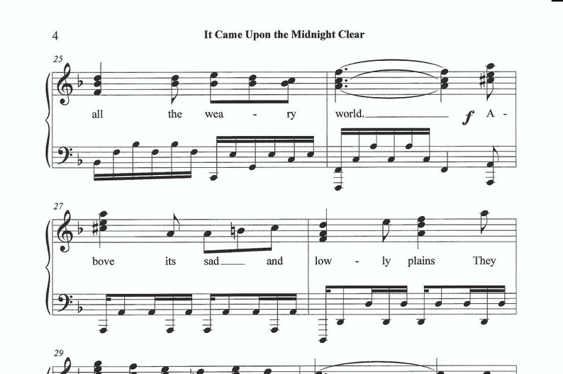 It Came Upon the Midnight Clear piano sheet music, Christmas piano, sheet music, piano sheet music, xmas, Christmas piano sheet music, piano image 4