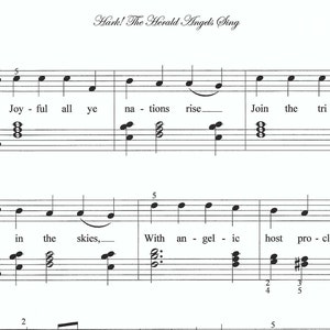 Hark The Herald Angels Sing piano sheet music, easy piano sheet music, beginner piano, fun, Christmas, music, piano, Let's Play Music image 2