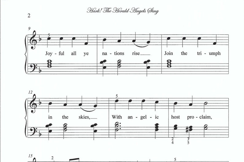 Hark The Herald Angels Sing piano sheet music, easy piano sheet music, beginner piano, fun, Christmas, music, piano, Let's Play Music image 2