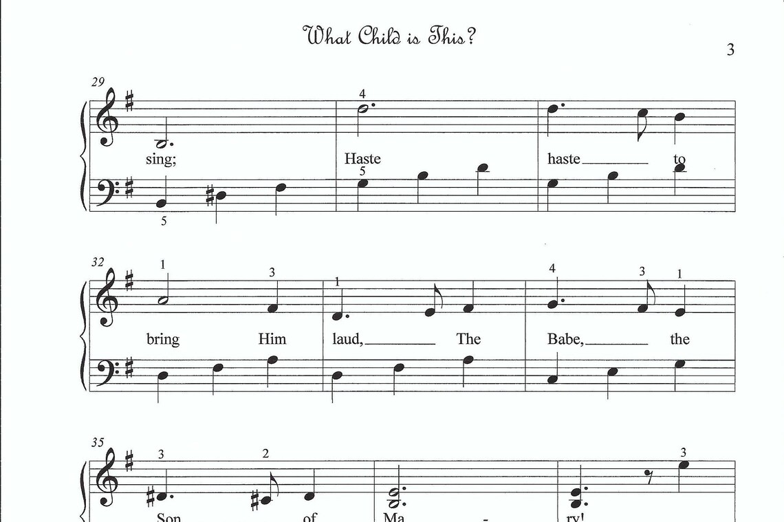 What Child is This Piano Sheet Music, Easy Piano Sheet Music, Beginner