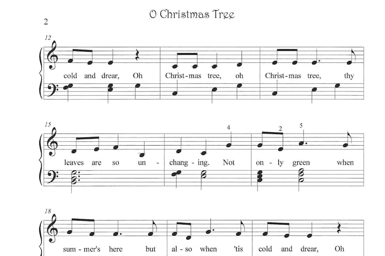 O Christmas Tree, Easy Piano Sheet Music, Beginner, Oh Christmas Tree Sheet Music, Piano Sheet