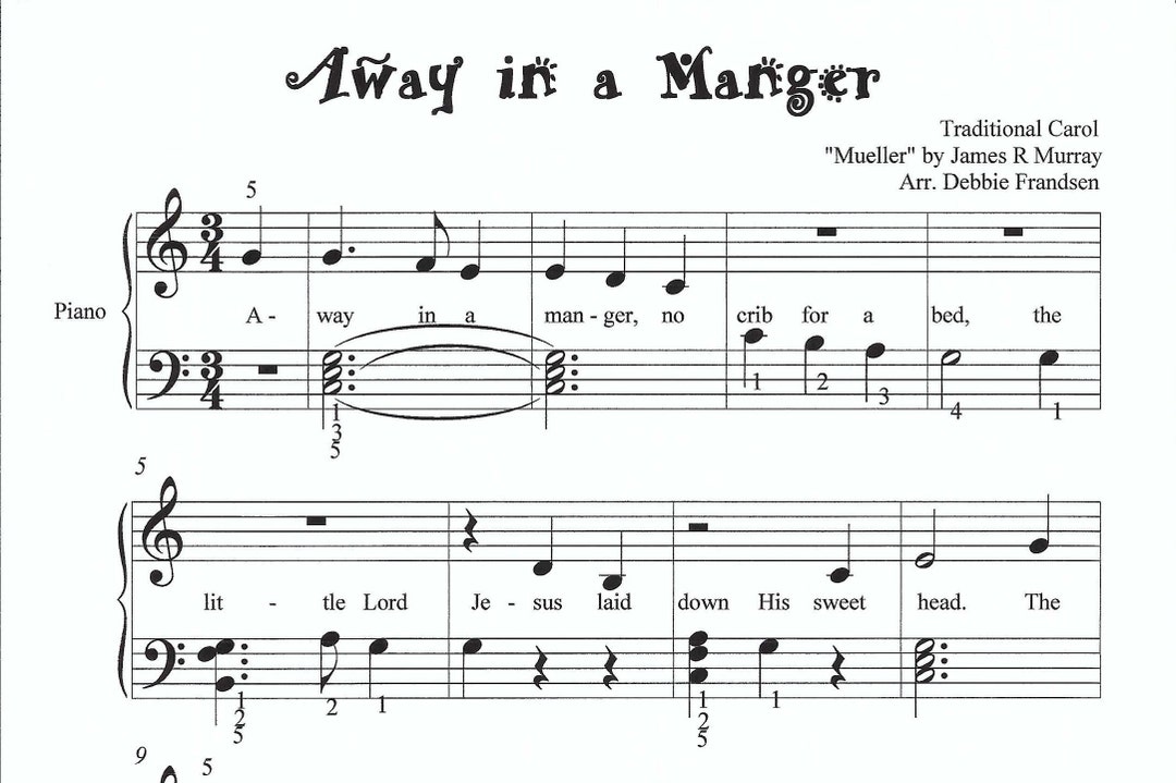 Away in a Manger Piano Sheet Music, Christmas Sheet Music, Piano, Let's Play Music, Easy Piano Sheet Music, Easy Christmas Piano, Fun, Easy - Etsy away-in-a-manger-piano-sheet-music-christmas-sheet-music-piano-let-s-play-music-easy-piano-sheet-music-easy-christmas-piano-fun-easy-etsy
