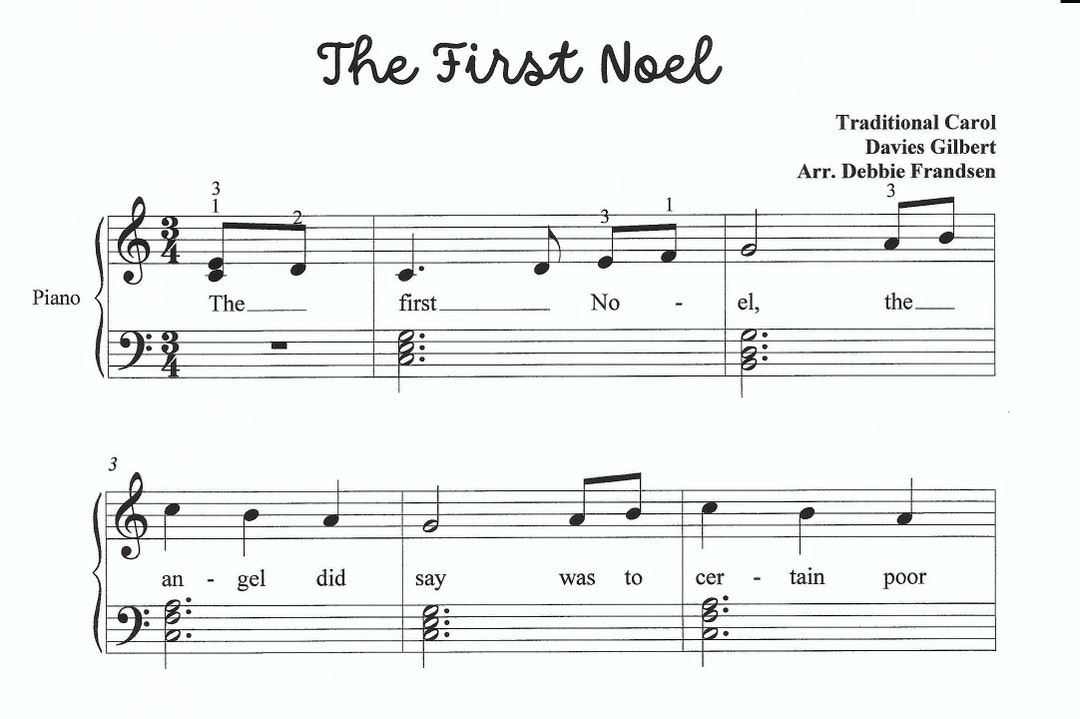 The First Noel Piano Sheet Music, Christmas Piano Sheet Music, Easy ...