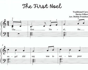 The First Noel Klaviernoten, Weihnachtsklaviernoten, einfache Klaviernoten, Anfängerklavier, Let's Play Music, einfach, Spaß, Klavier