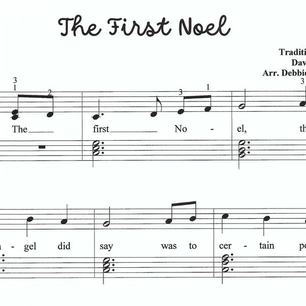 The First Noel piano sheet music, Christmas piano sheet music, easy piano sheet music, beginner piano, Let's Play Music, easy, fun, piano
