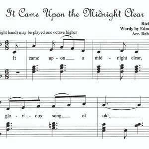 It Came Upon a Midnight Clear piano sheet music, Christmas piano sheet music, piano sheet music, Christmas sheet music, easy Christmas, fun image 3