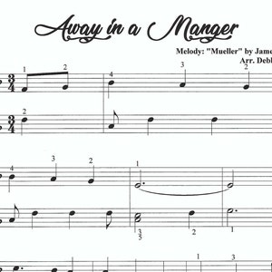 Away in a Manger piano sheet music, Christmas sheet music, piano, let's play music, easy piano sheet music, easy Christmas piano, fun, easy image 4