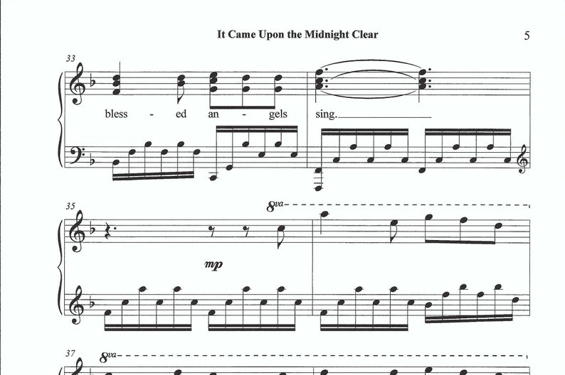 It Came Upon the Midnight Clear piano sheet music, Christmas piano, sheet music, piano sheet music, xmas, Christmas piano sheet music, piano image 5