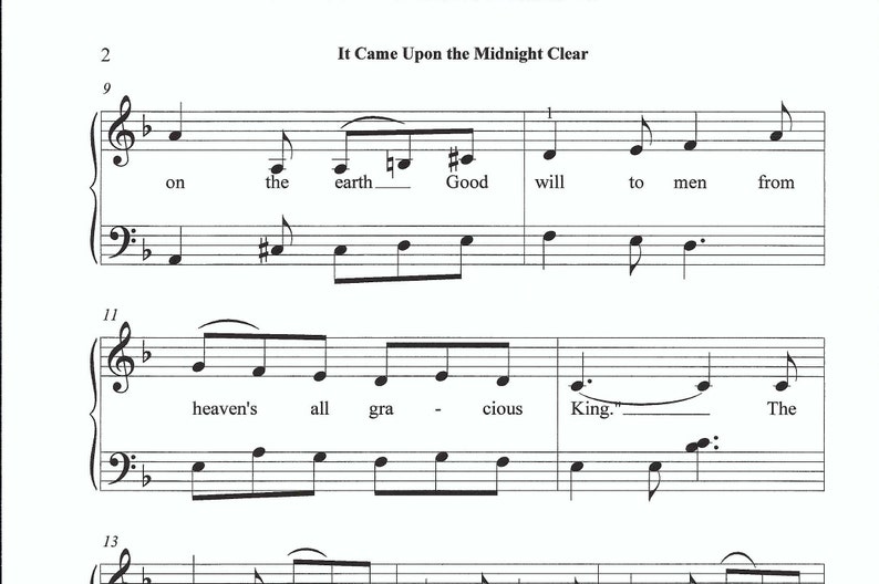 It Came Upon a Midnight Clear piano sheet music, Christmas piano sheet music, piano sheet music, Christmas sheet music, easy Christmas, fun image 4