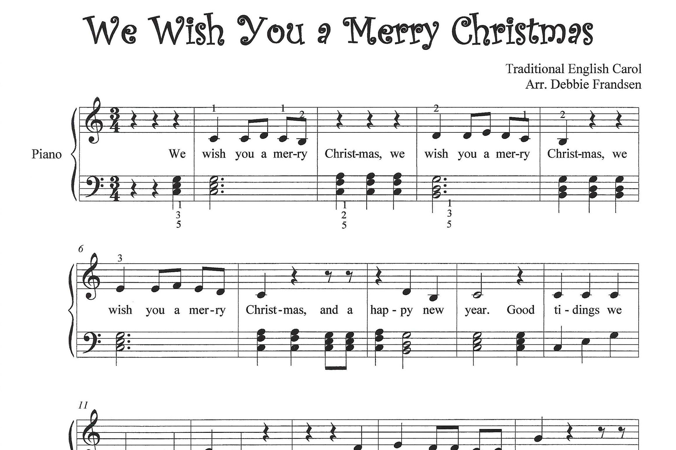 We Wish You a Merry Christmas, Jolly Old St. Nicholas, O Come All Ye