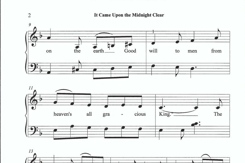 It Came Upon a Midnight Clear piano sheet music, Christmas piano sheet music, Christmas, piano, music, easy Christmas piano, Christmas Sheet image 2