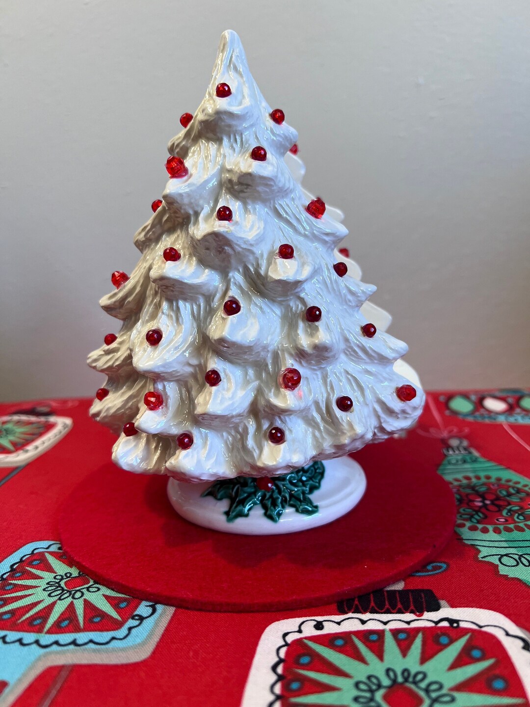 Vintage Ceramic Christmas Tree Napkin Holder Etsy