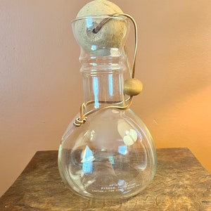 Modernist Pyrex Decanter with ball cork lid