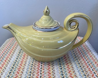 Vintage Hall Pottery Genie style Yellow Teapot