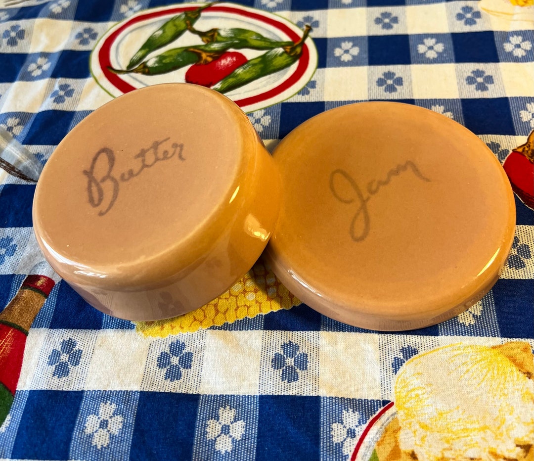 Two Sided Butter Jam Dish Etsy
