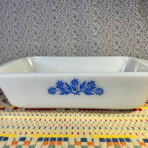 Fire King 441 Milk glass Cornflower Bread Pan by Anchor Hocking
