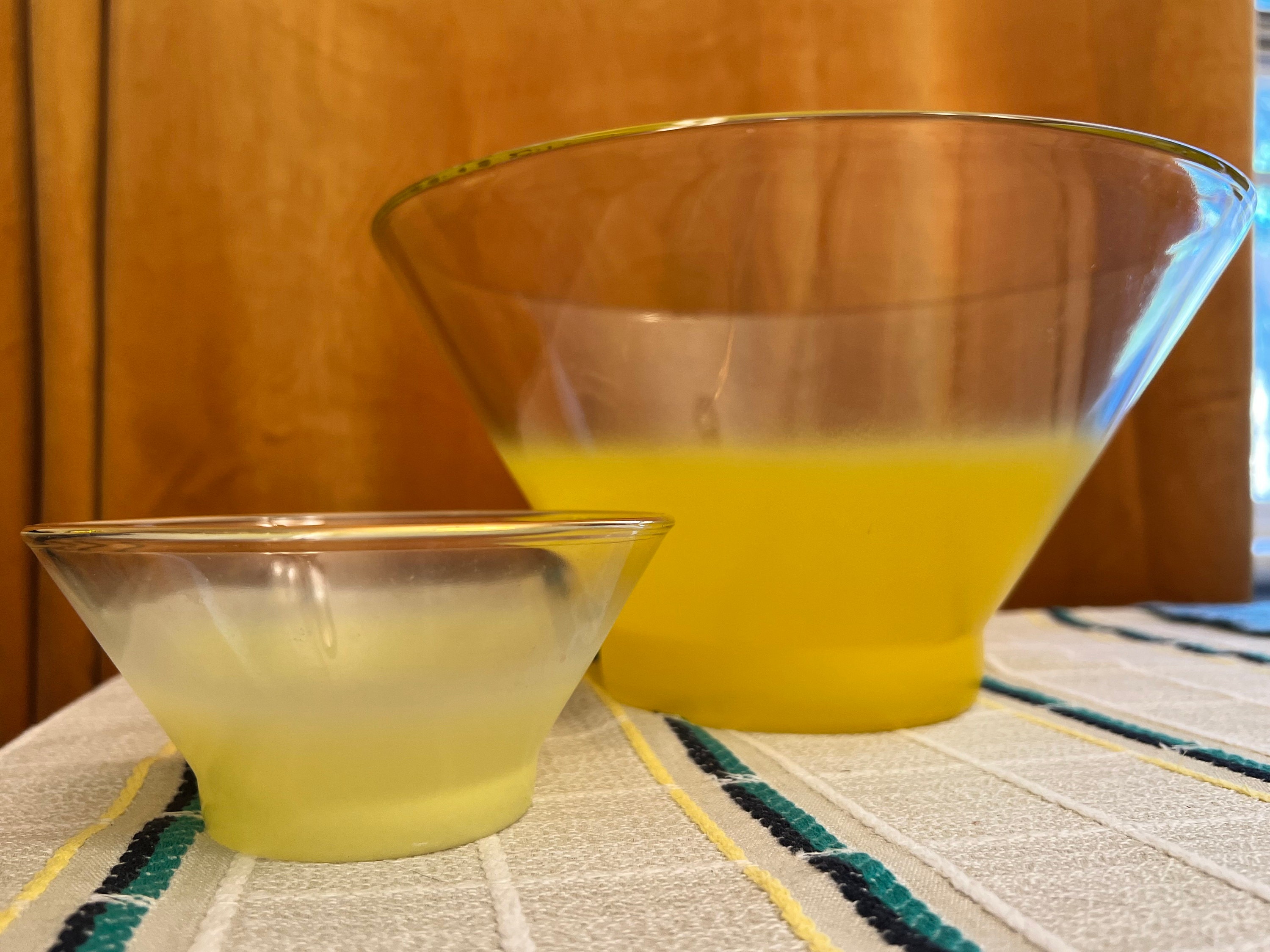 Vintage Blendo Yellow Chip and Dip Set MCM, West Virginia Glass Co Etsy