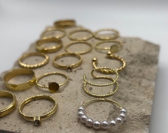 16 stuks Gold Midi Ring Set, Gold Knuckle Rings Set voor Dames Meisjes, Goud/Zilveren Ringen, Snake Chain Stapelring Boho Ringen, Verstelbare Ring