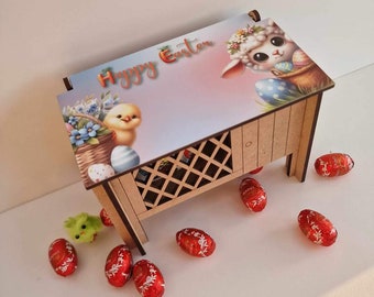 Personalised Easter Bunny Rabbit Hutch Box, Easter Decoration ,Easter Egg Gift Box For Kids, Children and Grandchildren, Easter, Easter Gift