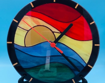 Glass Clock with stand - Sunrise