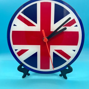 Glass Clock with stand - Union Jack