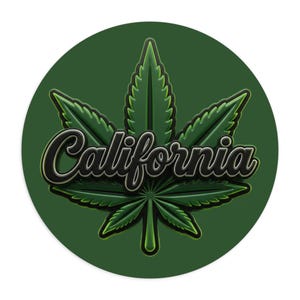 California Cannabis Leaf Mouse Pad | Marijuana Leaf Desk Mat