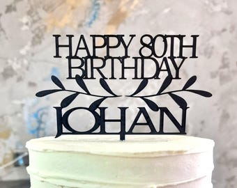 Personalized Wooden Happy Birthday Cake Topper