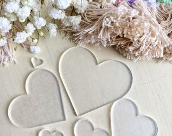 3mm Acrylic Heart Blanks – Laser Engraving, Vinyl, Painting Crafts