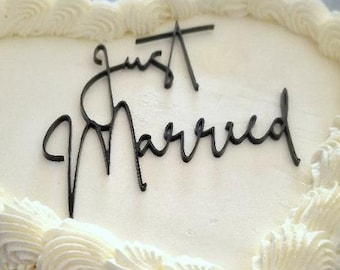 Just Married Acrylic Cake Charm/ topper