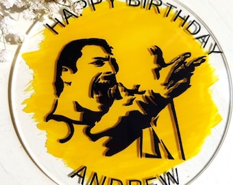 Personalised Acrylic Cake Topper - Freddie  Mercury / Queen