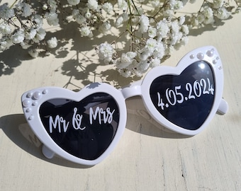 Personalised Love Heart Sunglasses / Wedding/ Hen party