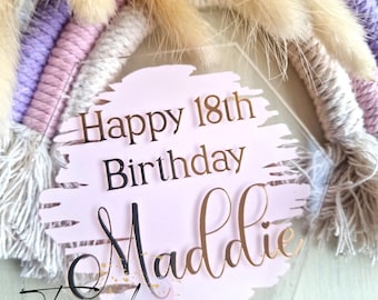 Personalised Acrylic Birthday Cake Topper: Elegant Party Decor