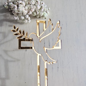 Cross with dove cake topper /christening/ confirmation/ first holy communion/ Instant download, SVG/PNG file