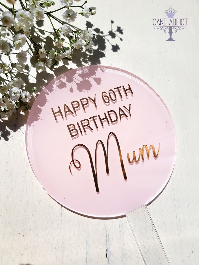 Cake Topper Inscription Sample Personalized Acrylic Cake Topper: Hand-painted Elegant Birthday Decor ...