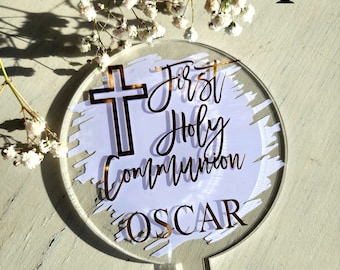 First Holy Communion Acrylic Cake Topper - Christening / Baptism /