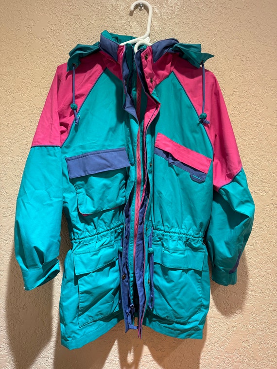 EDDIE-BAUER vintage AQuA blue and MAGENTA women’s 