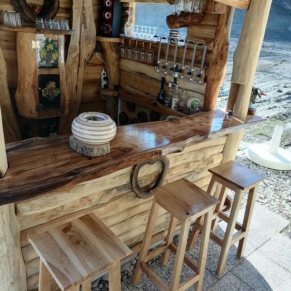 Tabouret de chaise de bar en chêne naturel