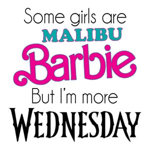 Barbie vs mercredi sublimation image