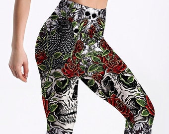 Leggings con stampa teschio | Etsy Italia