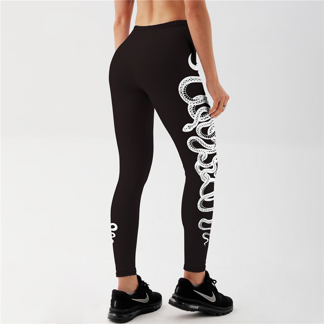 Snake Leggings Animal Print Gym Tights Silver Snake Moon 3D Etsy